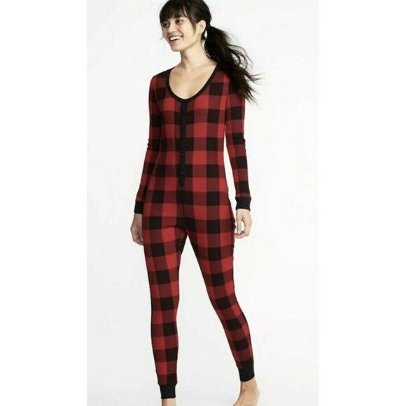 Old Navy thermal lounge One Piece Bodysuit long john leggings pajamas Large L - Picture 1 of 6